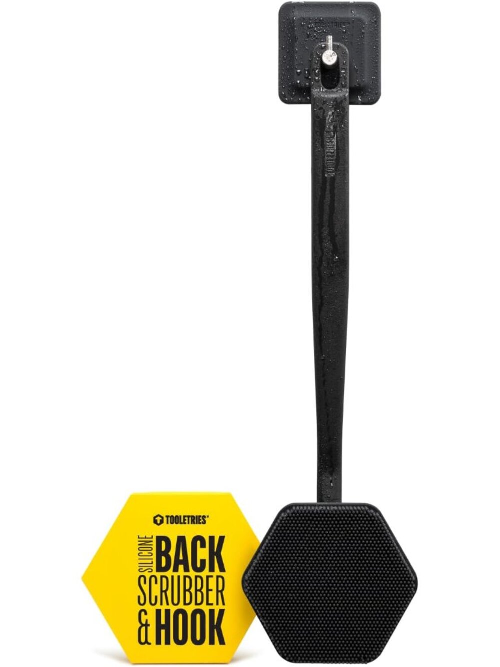 Silicone Back Scrubber for Shower with Hook - Charcoal